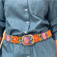 Load image into Gallery viewer, Prairie Flowers Embroidered Wool Belt
