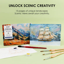 Load image into Gallery viewer, 15 Sheets 140LB Landscape-Themed Watercolor Coloring Book (provides 6 meals)