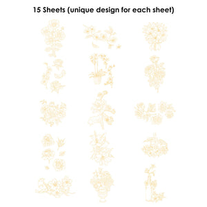 Grabie 15 Sheets 140LB Floral-Themed Watercolor Coloring Book (provides 6 meals)