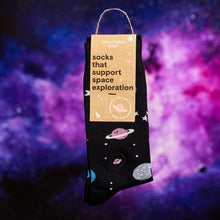 Load image into Gallery viewer, Socks that Support Space Exploration (Black Galaxy): Medium (provides 6 meals)