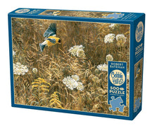 Load image into Gallery viewer, Queen Anne&#39;s Lace and American Goldfinch 500pc Puzzle (provides 6 meals)