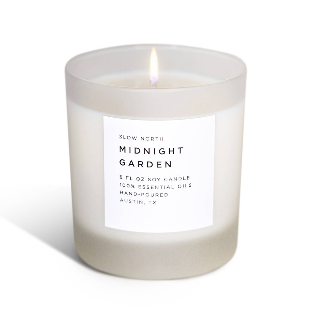 Midnight Garden Frosted Candle (provides 14 meals)