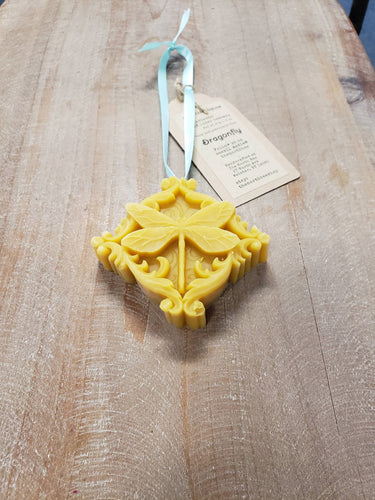 100% Beeswax Ornament - DRAGONFLY - Natural Honey Scent