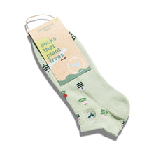 Load image into Gallery viewer, Ankle Socks that Plant Trees (Green Tulips) (provides 6 meals)