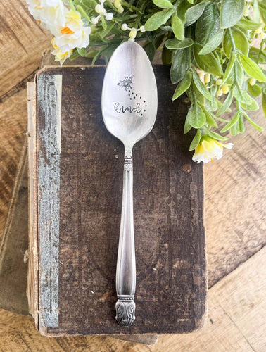 Bee Kind Vintage Stamped Spoon (provides 5 meals)