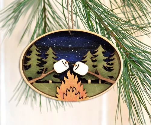 S'mores Wooden Ornament (provides 6 meals)