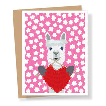 Load image into Gallery viewer, Knitting Alpaca Card - Valentine (provides 2 meals)