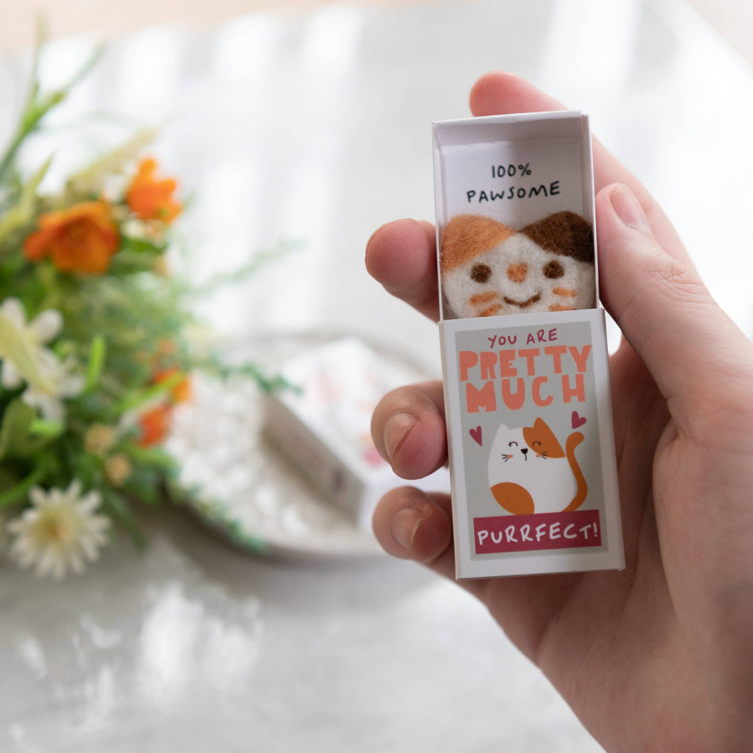 You're Purrfect Wool Felt Cat In A Matchbox (4meals)