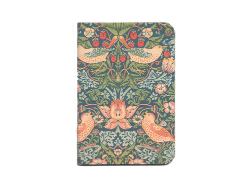 William Morris Strawberry Thief Pattern Pocket Notebook: Blank Pages (provides 2 meals)