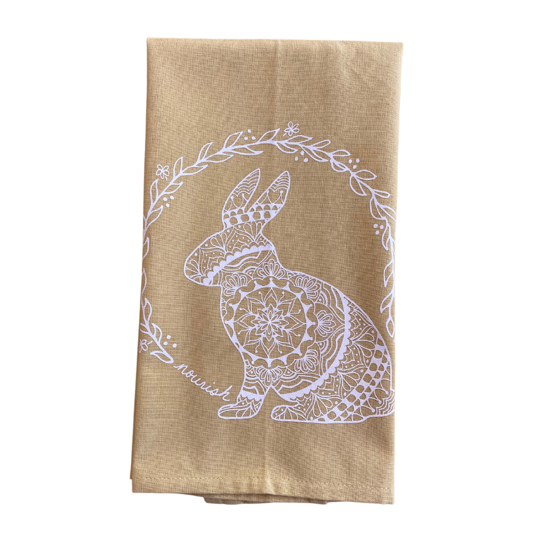 Bunny Kitchen Towels - Golden