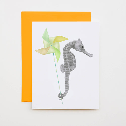 Gambol Azimuth Long Snout Seahorse Note Card (provides 2 meals)