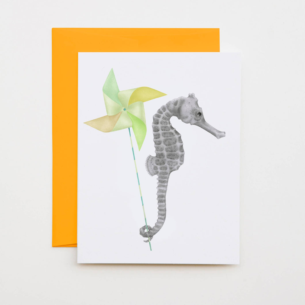 Gambol Azimuth Long Snout Seahorse Note Card (provides 2 meals)