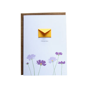 Thanks Flowers Tiny Envelopes Card