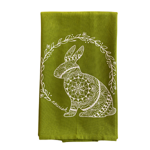 Bunny Kitchen Towels - Green