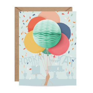 Balloon Bunch Pop-up Note Card