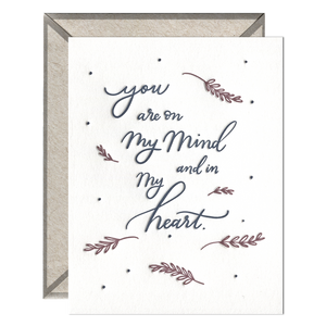 On Mind and in Heart - Sympathy card