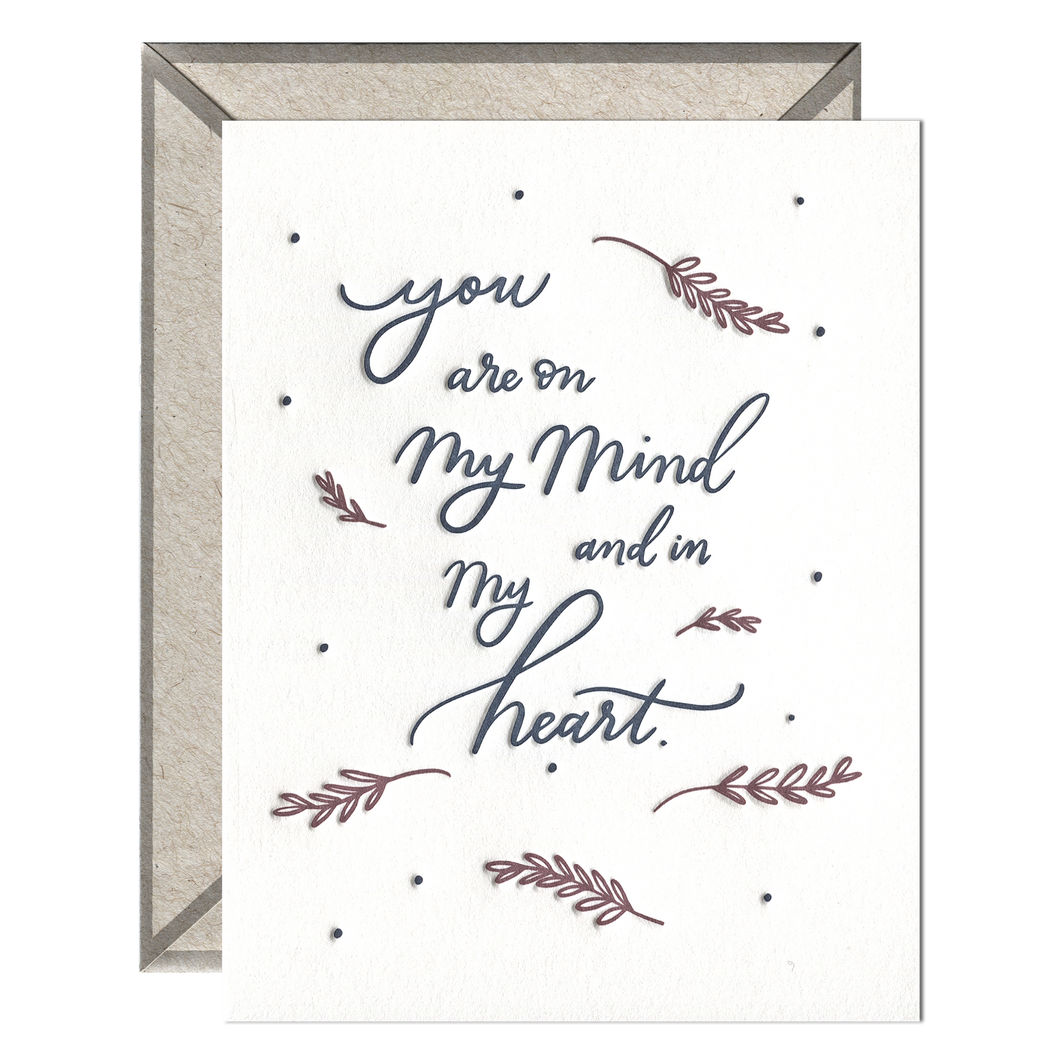 On Mind and in Heart - Sympathy card