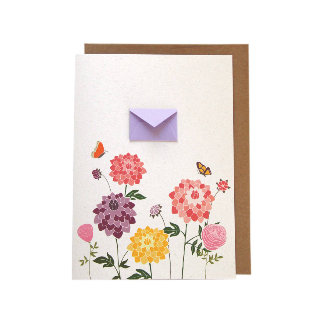 Dahlias Tiny Envelopes Card