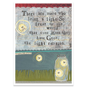 Product Image : LIGHT REMAINS SYMPATHY CARD  - with Text - THere are some who bring a light so great to the world that even after they have gone, the light remains.