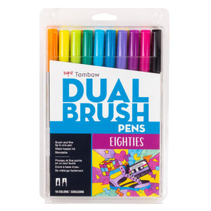 Dual Brush Pen Art Markers 10-Pack, Eighties (12 meals)