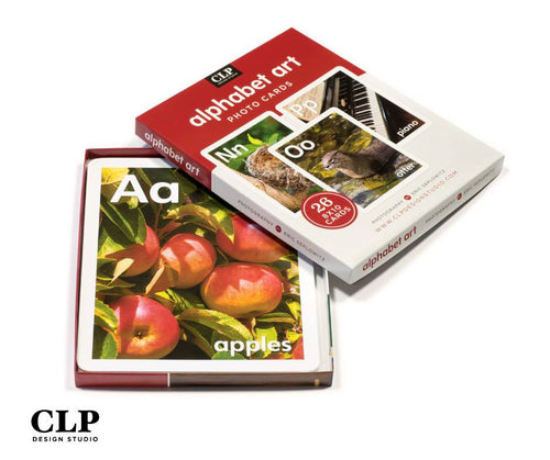 Alphabet Art Cards in the box with the lid open
