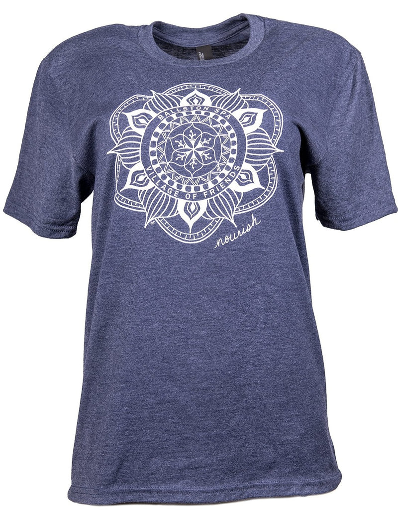 Product Image : Unisex Ballston Spa Mandala Crew-neck Tee blue with white mandala