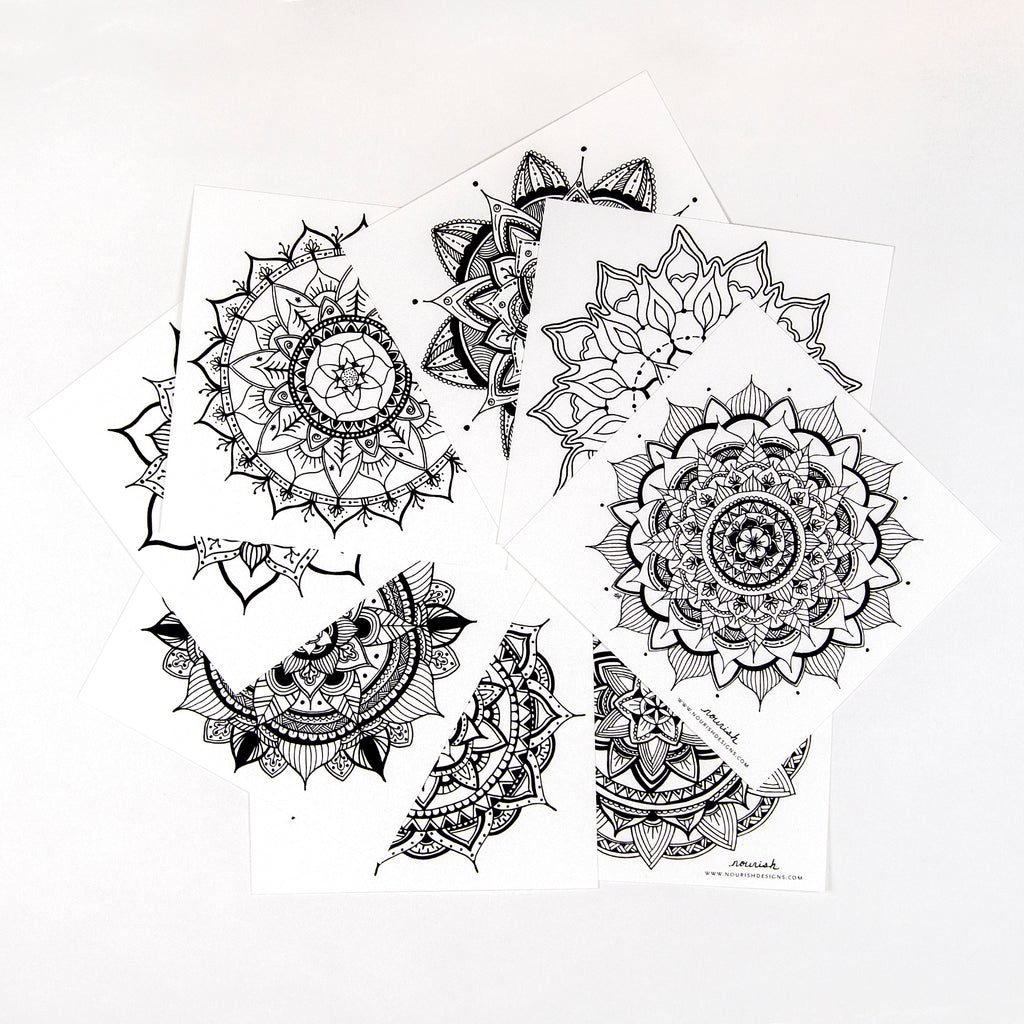 Display of coloring cards in a spiral