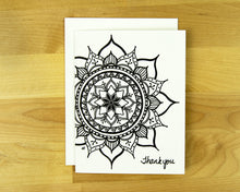 Load image into Gallery viewer, Mandala Note Card Thank You (Design E)- Single Card