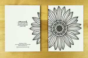 Mandala Note Card Flower (Design F) - Single Card