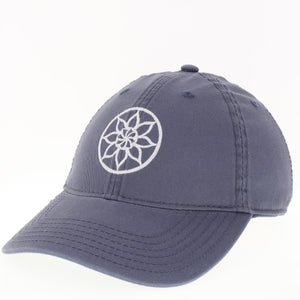 Product View - Grey Hat with Embroidered mandala in white 
