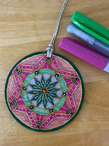 Color Your Own Wooden Mandala with pens