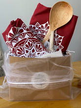 Load image into Gallery viewer, mage of Apron. Towel. Spoon Gift Set in a box wrapped 