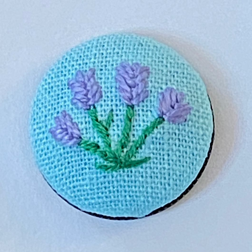 Product Image: Embroidered Lavender Flower Pin