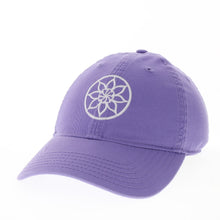 Load image into Gallery viewer, Product View - Lavender Hat with Embroidered mandala in white