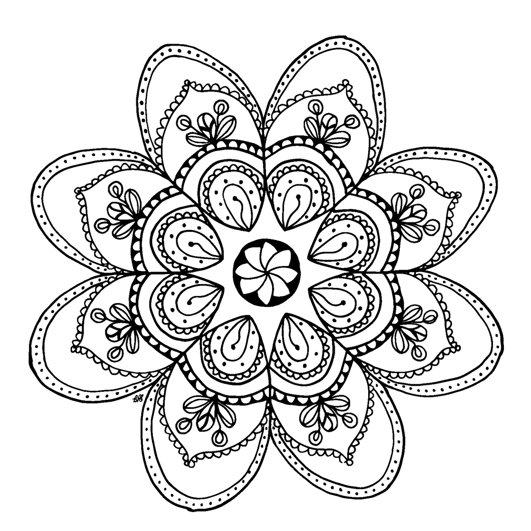 Free Mandala Bloom Downloadable Coloring Page
