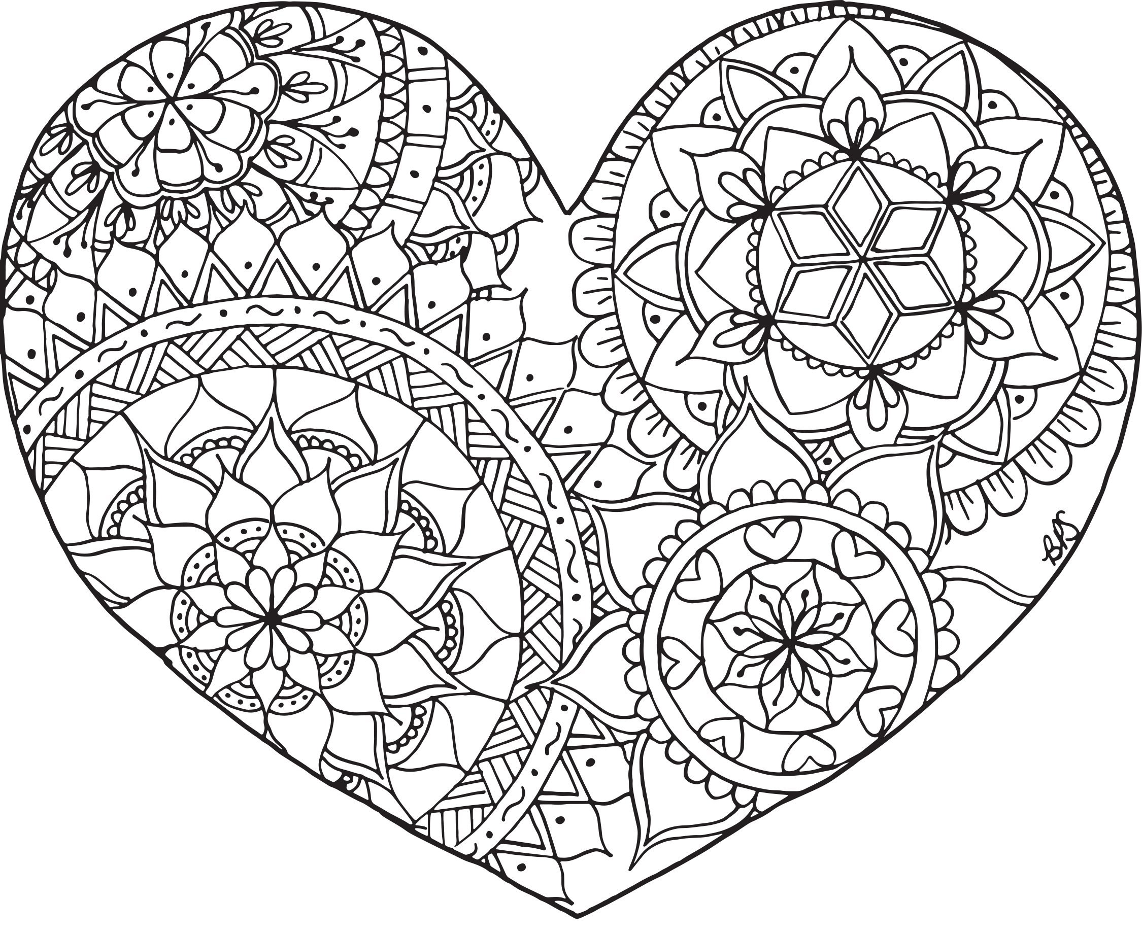 Hart Colouring Coloring Page Of A Heart