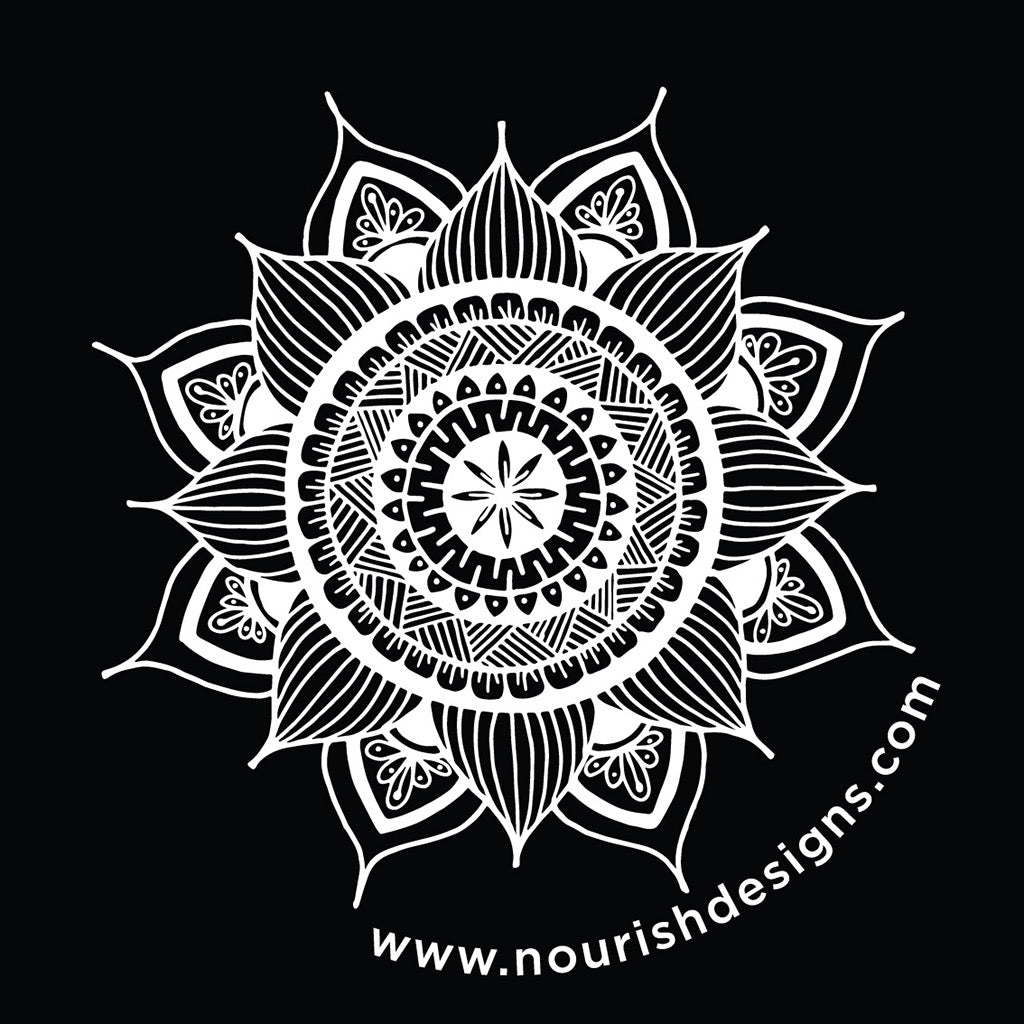 Product Image of the White Mandala Design on a Vinyl window sticker