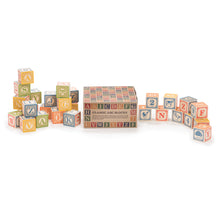 Load image into Gallery viewer, Product Image : Stacks of alphabet blocks and the full set in packaging