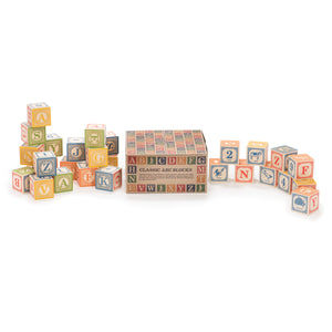 Product Image : Stacks of alphabet blocks and the full set in packaging