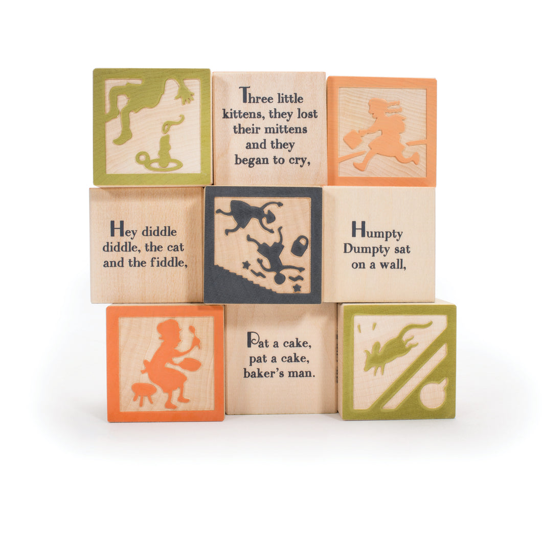 Product Image : 9 stacked Nursery Rhyme Blocks different sides showing