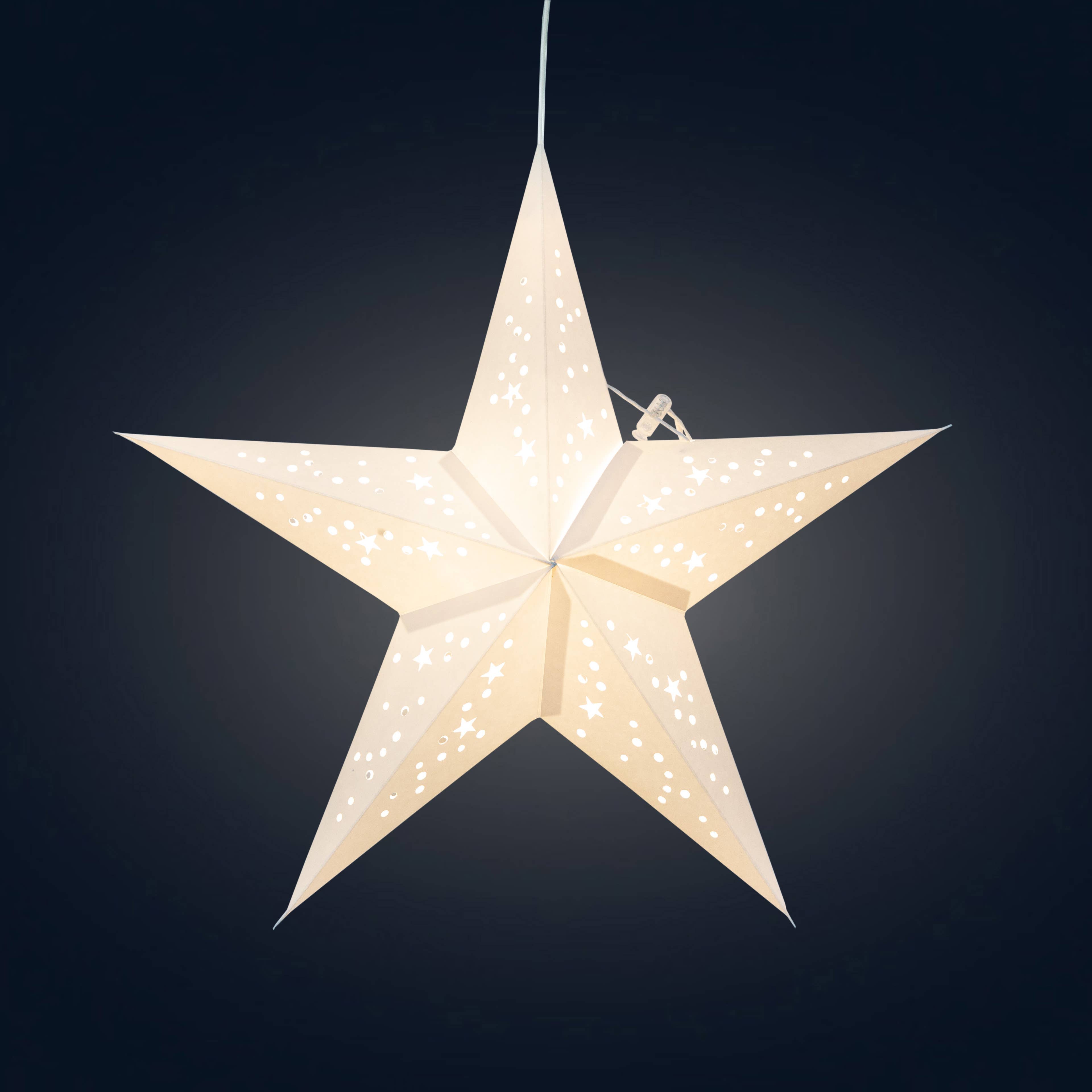 Twinkle Star 15, White Paper Star Lantern Light (provides 10