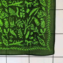 Load image into Gallery viewer, Bandana | woodland walk - dark green/lime (provides 8 meals)