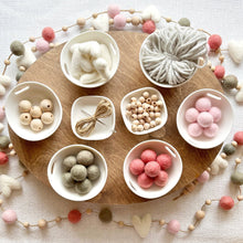 Load image into Gallery viewer, Felt Ball and Wood Bead Garland Craft Kit | Pink Sweetheart (provides 12 meals)