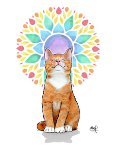 Product Image - Good Vibes - Cat with Mandala behind it 