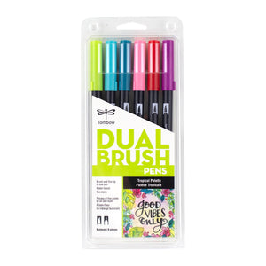 Product Photo of Tombow Dual Brush Pen Art Markers - 6 Pack