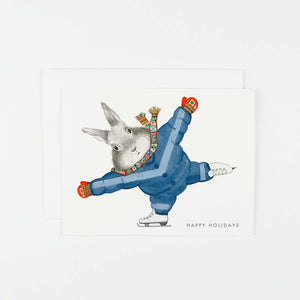 Bunny Skating in a Snowsuit Card (
