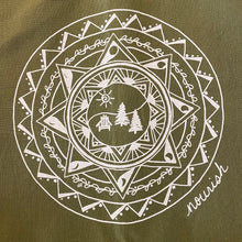 Load image into Gallery viewer, Detail of ADK Mandala Design on Kitchen Towel
