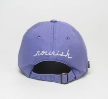Load image into Gallery viewer, Product Image - Back View - back of the hat with the nourish word mark embroidered - Lavender hat